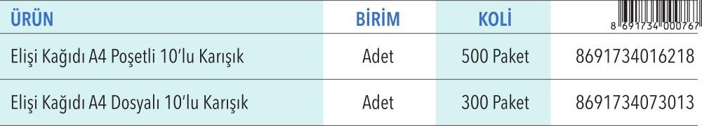 Elişi Kağıdı A4 Poşetli / Dosyalı 10'lu Karışık