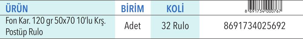 Postüplü Fon Kartonu 50x70 10'lu (120 gr)