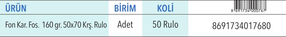 Fosforlu Fon Kartonu 50x70 Rulo (160 gr)