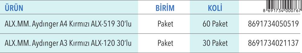 Milimetrik A4 / A3 Aydınger Blokları 30'lu (90-95gr) Kırmızı