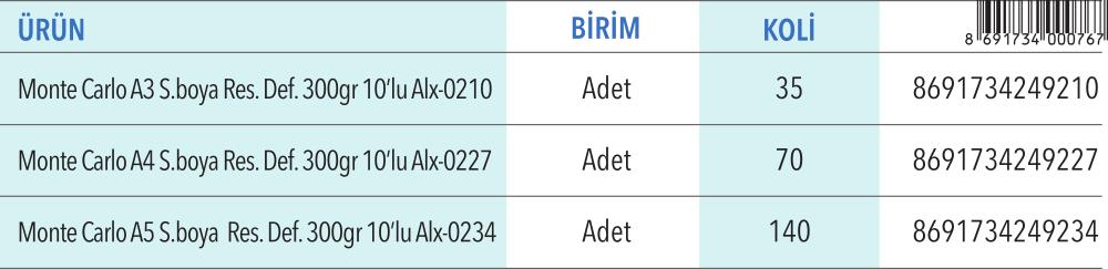 Monte Carlo Suluboya Resim Defter A3 / A4 / A5  (300 gr)