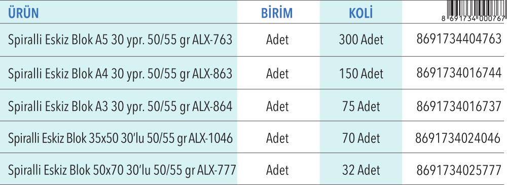 Aydınger Eskiz Bloklar 30 Yaprak A3 / A4 / A5 / 35x50 / 50x70 (50/55 gr)