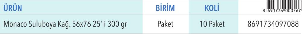 Monaco Suluboya Kağıtları 56x76 25'li (300 gr)