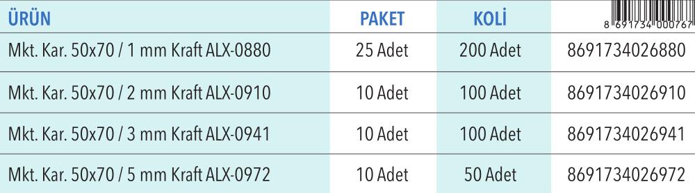 Kraft Maket Kartonu 1 mm / 2 mm / 3 mm / 5 mm 50x70