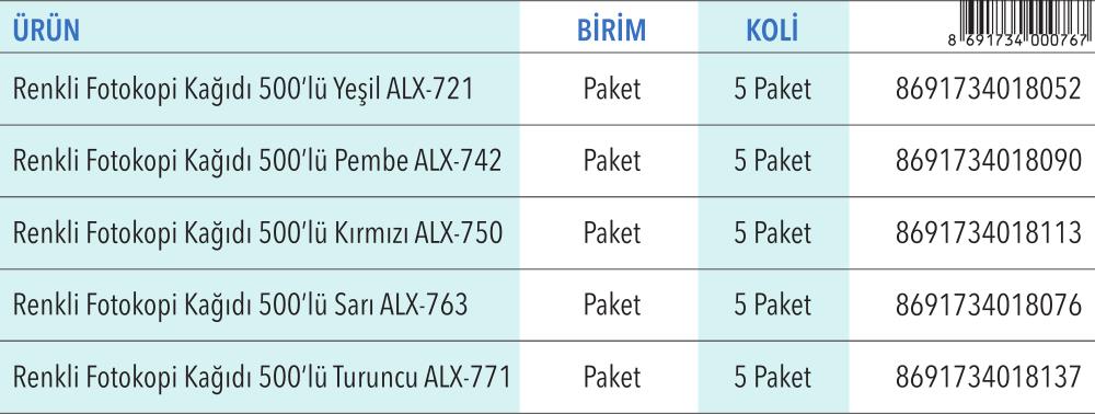 Renkli Fotokopi Kağıtları Fosforlu Renkler A4 500'lü (80 gr)