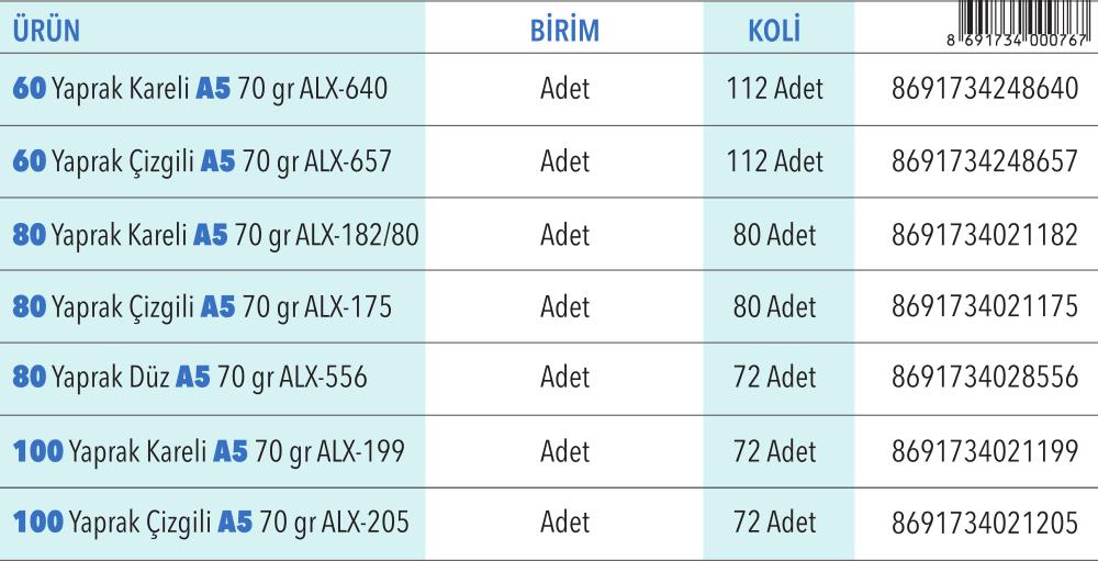 Monaco Spiralli PP Kapak Defter A5 (70 gr)