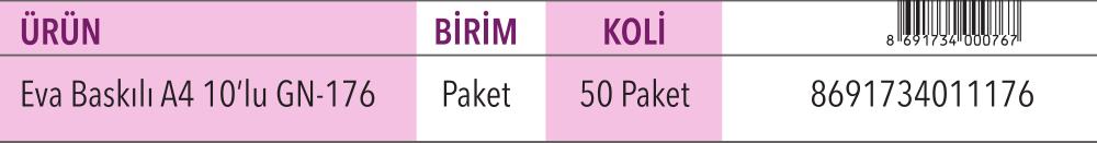 Eva Baskılı A4 10'lu Karışık