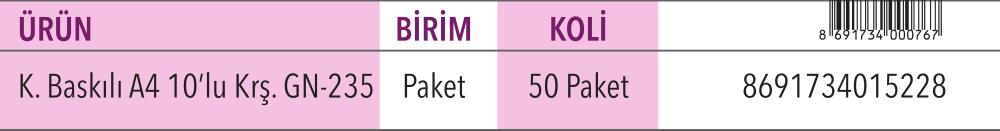 Baskılı Keçe A4 10'lu Karışık