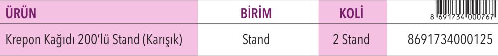 Krepon Kağıdı 200'lü Stand