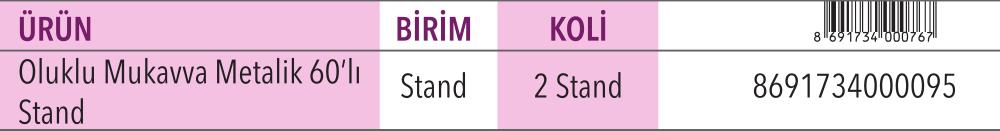 Oluklu Mukavva Metalik 60'lı Stand