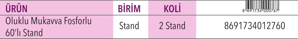 Oluklu Mukavva Fosforlu 60'lı Stand
