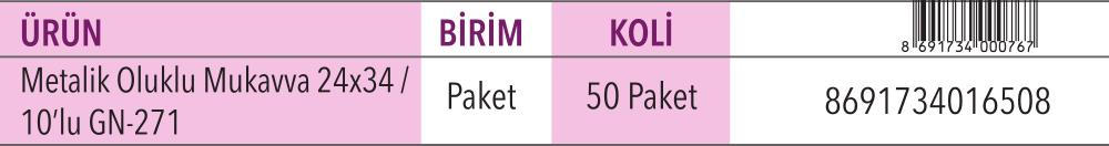 Metalik Oluklu Mukavva 24x34 10'lu