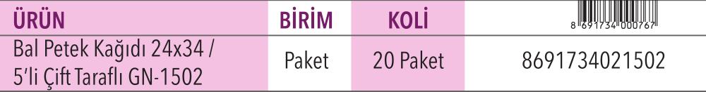 Bal Petak Kağıdı 24x34 10'lu