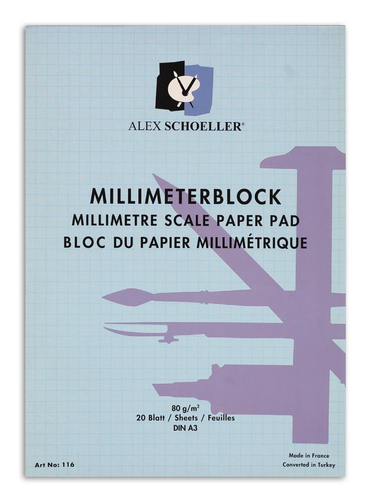 Milimetrik Bloklar A4 / A3 20 Yaprak (80 gr) Mavi