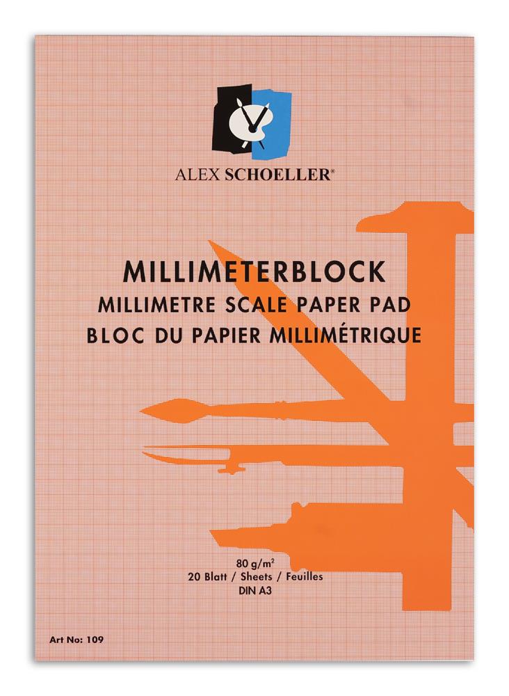 Alex Schoeller Milimetrik Bloklar A4 / A3 20 Yaprak (80 gr) Kırmızı