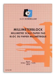 Alex Schoeller Milimetrik Bloklar A4 / A3 20 Yaprak (80 gr) Kırmızı